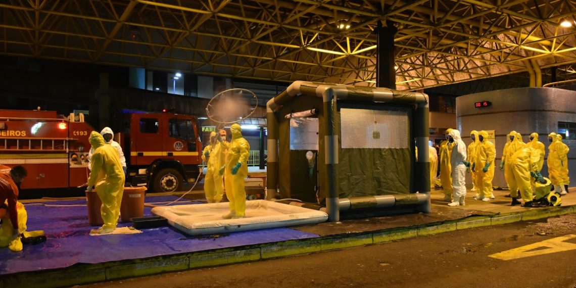 Bombeiros participam de treinamento de desinfecção de ambientes em Poços de Caldas