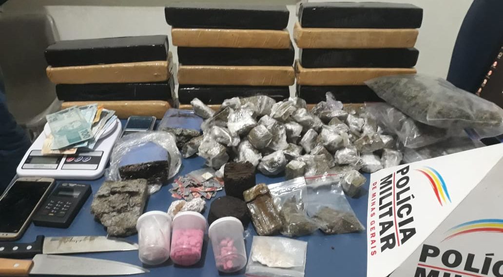 Homem é preso com grande quantia de diversas drogas em Poços de Caldas