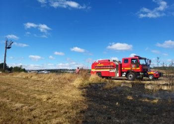 Bombeiros combatem incêndio em vegetação no Aeroporto de Poços
