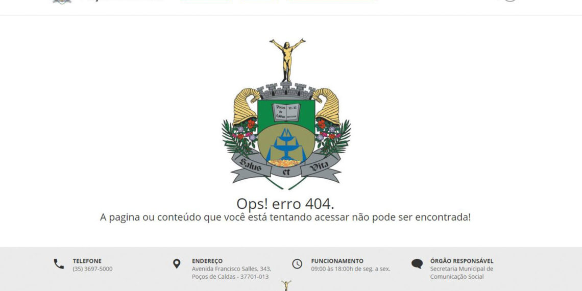 Com páginas de programas municipais excluídas Prefeitura de Poços recorre a justiça