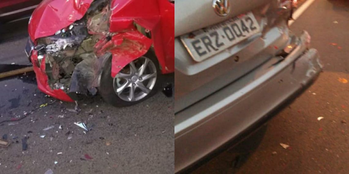 Acidente entre dois carros gera transtorno na Edmundo Cardillo