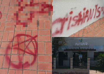 “Morte ao cristianismo”, diz frase pichada na fachada de igreja em Poços de Caldas