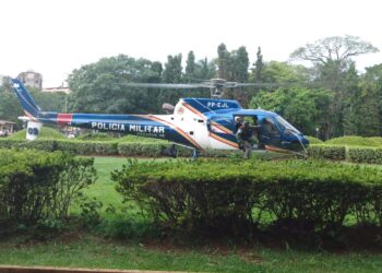 Aeronave Pégasus é exposta durante Operação Natalina em Poços de Caldas