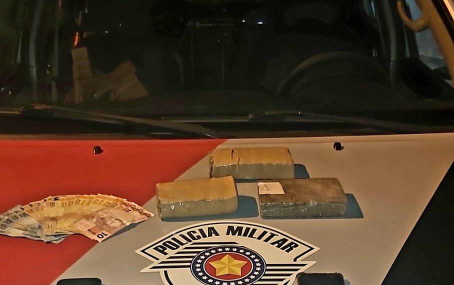 Policia Militar de Mococa apreende 3 tabletes de maconha