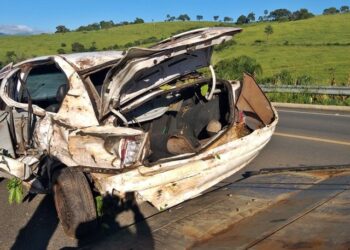 Embriagado, motorista capota carro na BR 146 em Botelhos