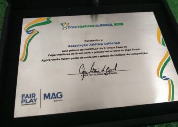 FUTEBOL |Caldense recebe Prêmio Fair Play da CBF por ter sido time mais disciplinado na 1ª fase da Copa do Brasil