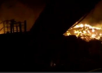 TAMBAÚ | Incêndio atinge Usina de papelão e bagaço de cana