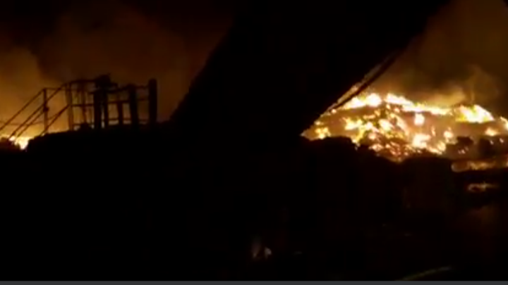 TAMBAÚ | Incêndio atinge Usina de papelão e bagaço de cana