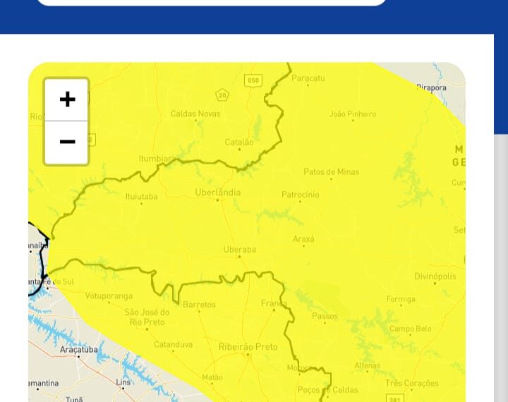 Inmet emite alerta de chuvas intensas