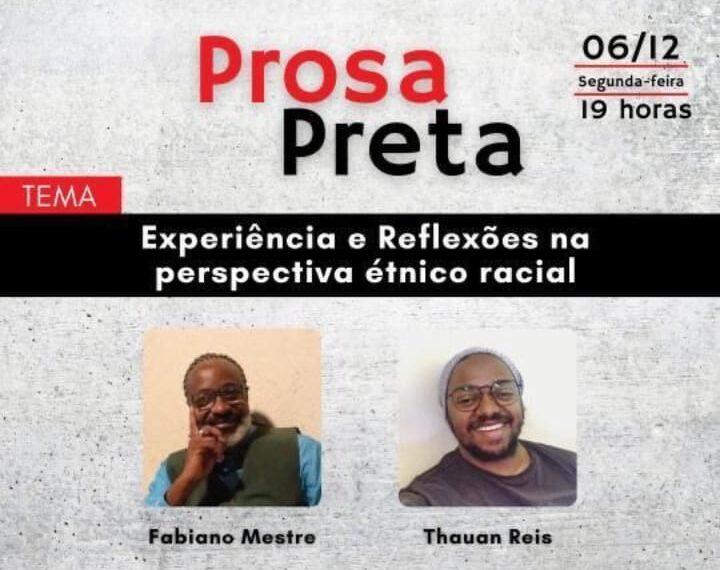 Última live Prosa Preta é realizada nesta segunda-feira em Poços de Caldas