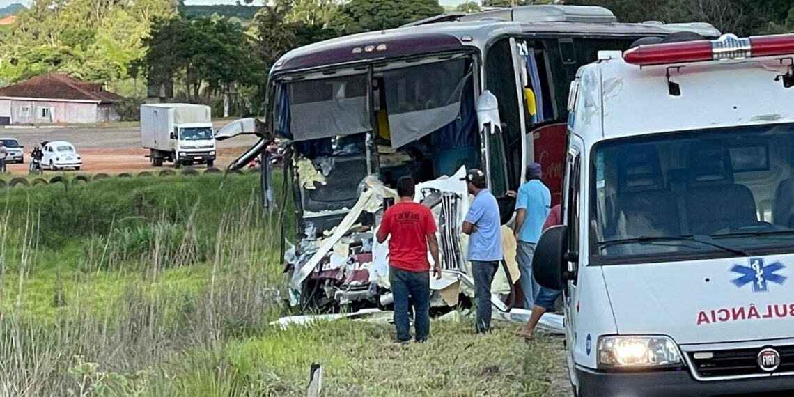 Acidente entre ônibus e caminhão deixa dois mortos em Campestre