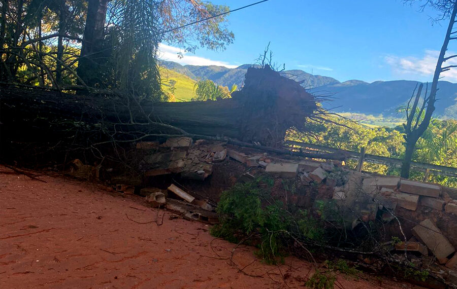 Chuva e vento forte causam estragos na zona rural de Andradas