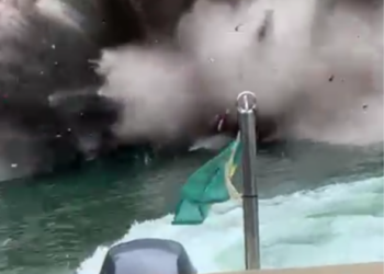 Vídeos mostram momento do deslizamento da encosta em Capitólio