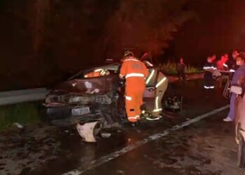 Motorista fica gravemente ferido após sofrer acidente na BR-459 próximo a Caldas