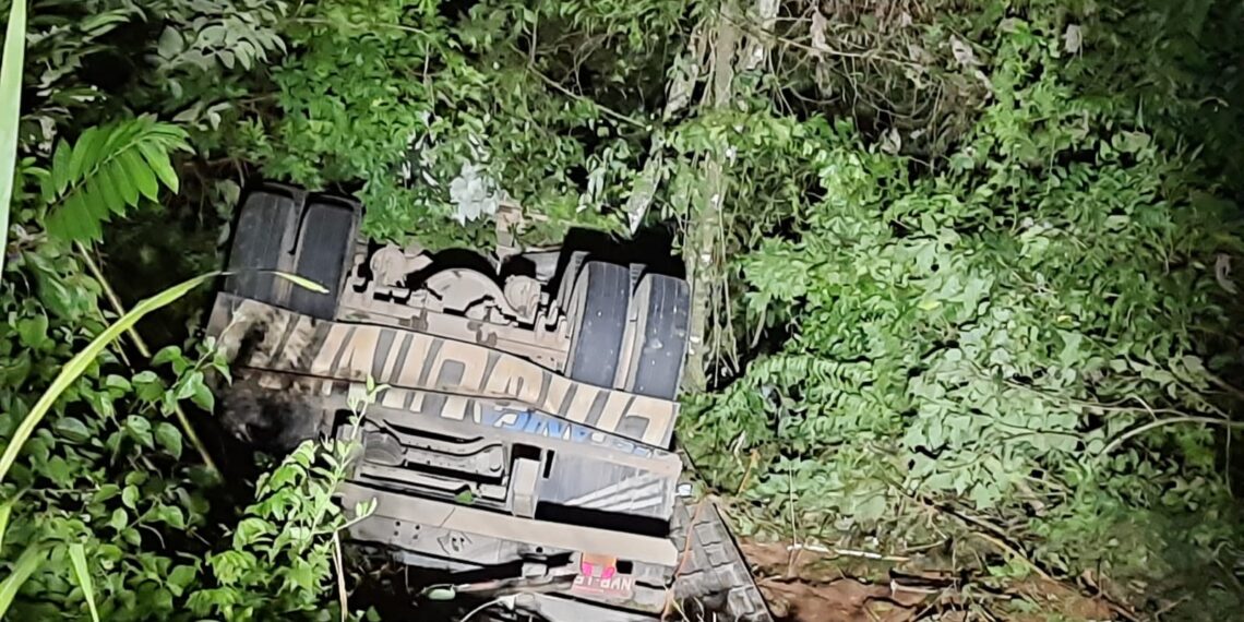 Caminhão cai em ribanceira e condutor morre próximo a Campestre