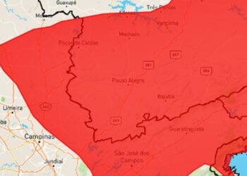 INMET emite ‘alerta vermelho’ para tempestade de ‘grande perigo’ em Poços e região