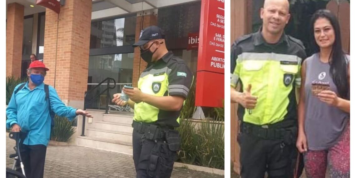 Honestidade: com ajuda de agentes de trânsito, aposentado entrega carteira com R$ 600 encontrada na rua