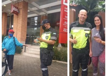 Honestidade: com ajuda de agentes de trânsito, aposentado entrega carteira com R$ 600 encontrada na rua