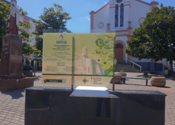 Placa do Caminho da Fé é alvo de vandalismo em Campestre