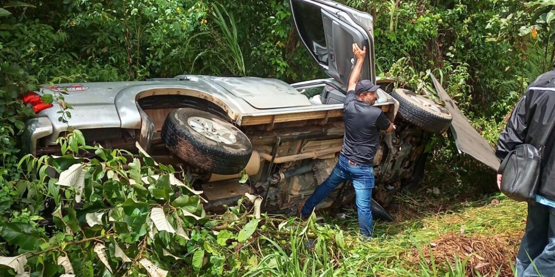 Acidente com caminhonete é registrado na BR 459, próximo a Caldas