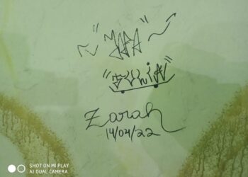 Jovem é flagrado pichando muro na área central de Poços de Caldas