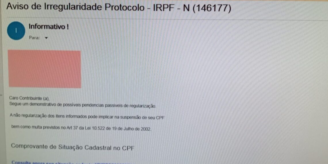 Receita Federal alerta sobre novo golpe por e-mail relativo a Imposto de Renda