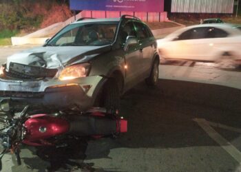 Motociclista fica ferido em acidente na Zona Leste de Poços de Caldas