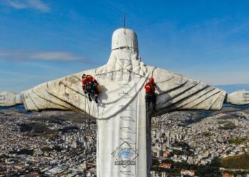 Limpeza do Cristo Redentor de Poços de Caldas está em fase final