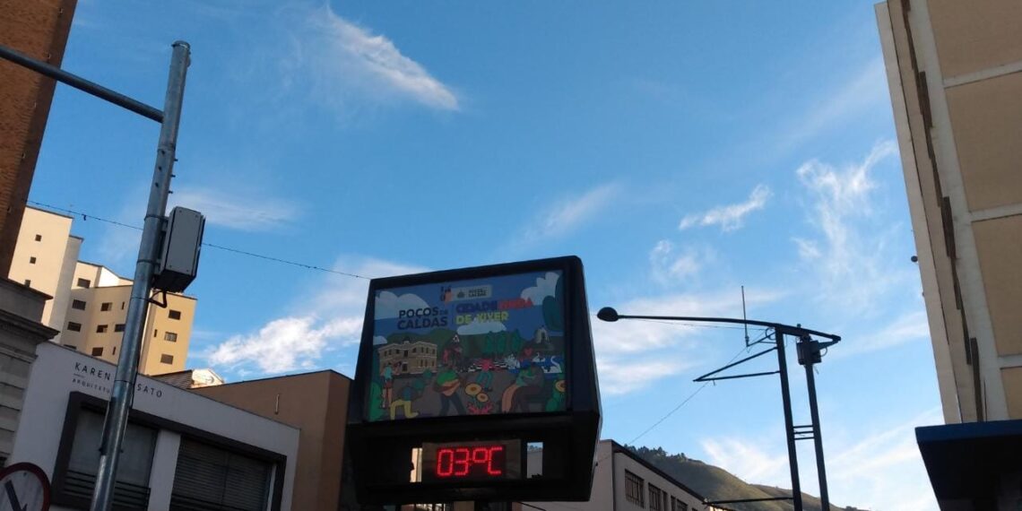 Termômetro marca 3°C em Poços de Caldas nesta segunda