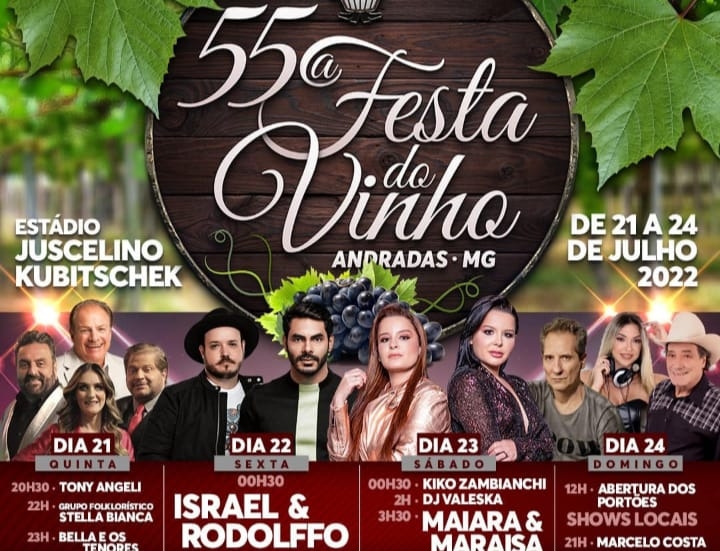 Festa do Vinho divulga atrações da 55ª edição em Andradas