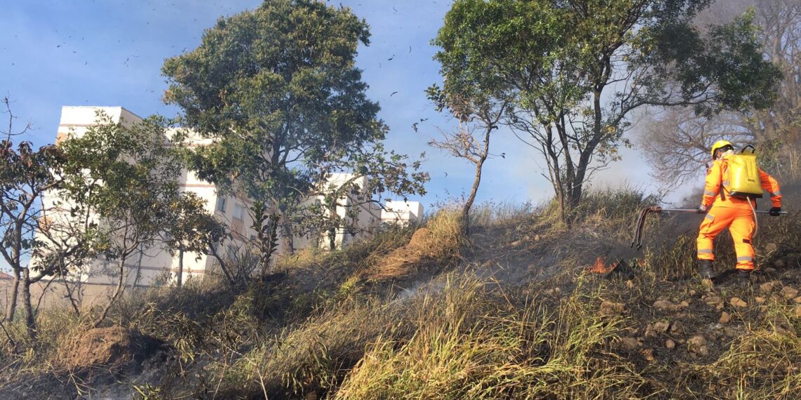 Incêndio consome 1.400 metros quadrados de vegetação em Poços de Caldas