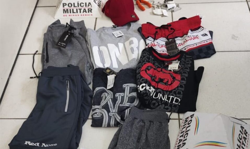 Homem furta loja de roupas, veste peças para despistar PM, mas acaba preso em Poços