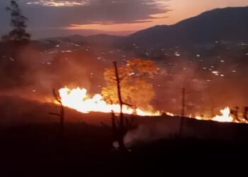 Incêndio atinge Morro do Chapéu em Poços de Caldas