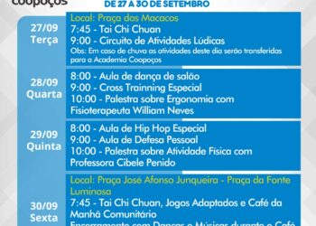 Academia Coopoços realizará evento com diversas atividades gratuitas