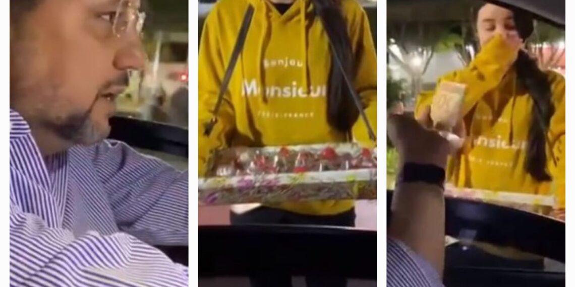 Jovem chora ao ser surpreendida pelo apresentador Geraldo Luís em semáforo de Poços de Caldas