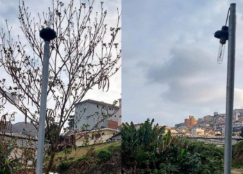 Postes de iluminação pública em Poços sofrem atos de vandalismo