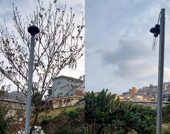 Postes de iluminação pública em Poços sofrem atos de vandalismo