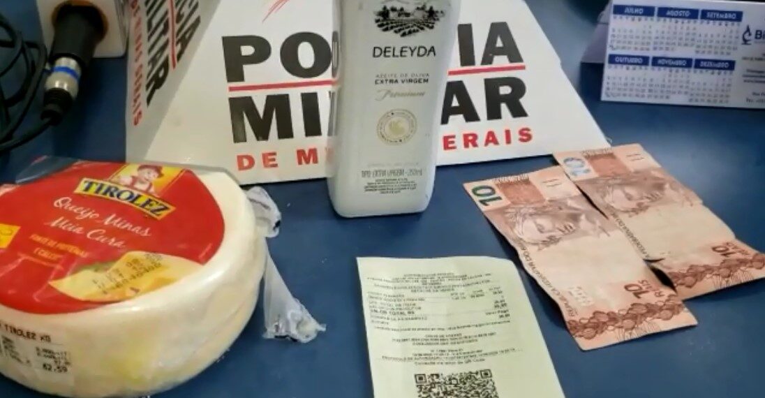 Comerciante é preso pela PM após comprar queijo furtado de supermercado; o autor do furto também foi preso