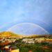 Lindo: arco-íris duplo raro é registrado por morador de Poços de Caldas