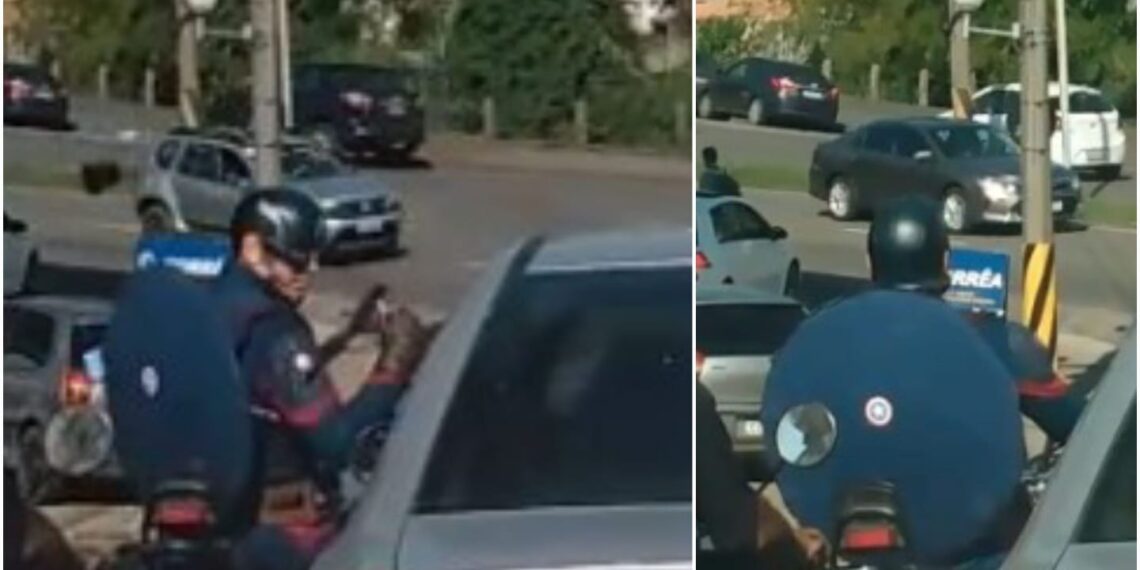 “Capitão América” é visto no trânsito de Poços de Caldas