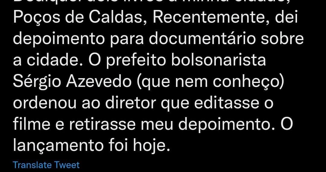 Jornalista Luis Nassif se pronuncia após ter fala retirada de exibição que homenageia sua cidade Poços de Caldas