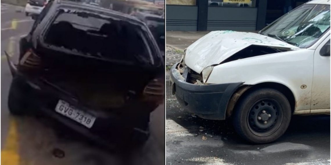 Engavetamento é registrado em avenida de Poços de Caldas