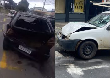 Engavetamento é registrado em avenida de Poços de Caldas