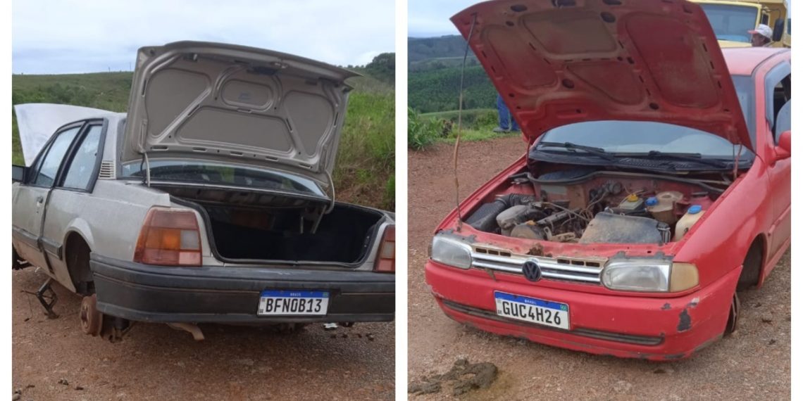 Carros furtados são encontrados sem peças
