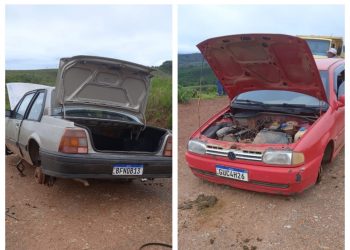 Carros furtados são encontrados sem peças