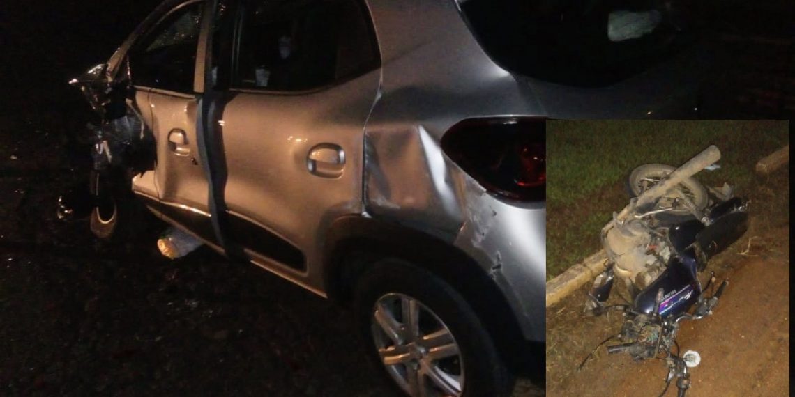 Motociclista embriagado fica gravemente ferido após bater em carro na MG-455 em Andradas