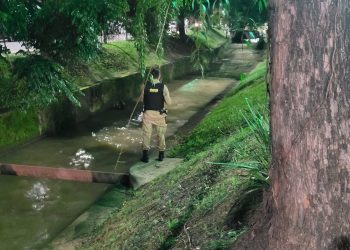 Homem é preso após atirar para o alto e tentar fugir pulando em ribeirão no centro de Poços