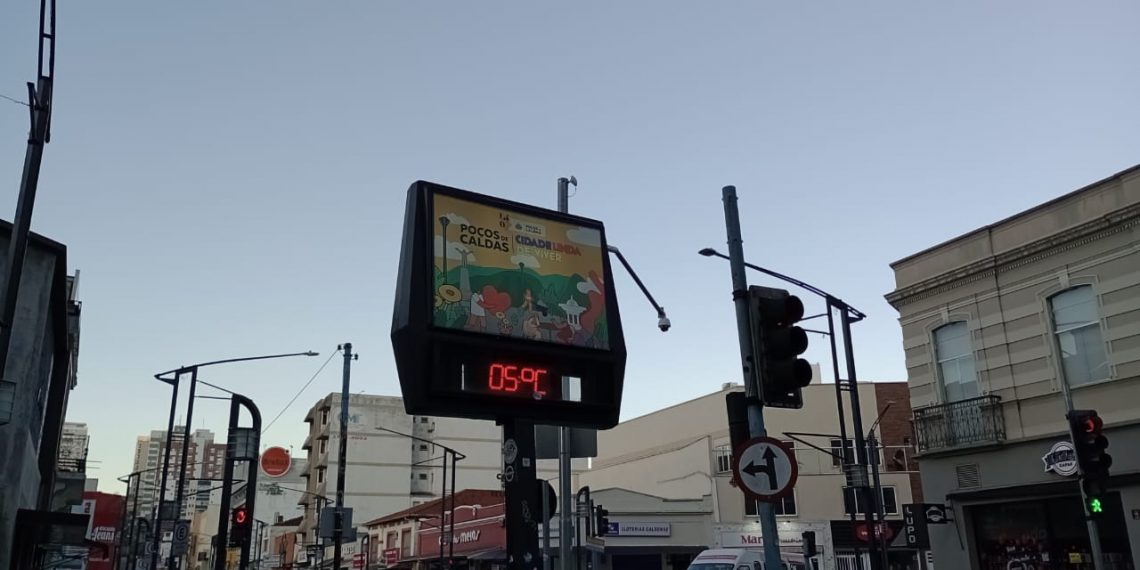 Termômetro registra 5º C em Poços de Caldas