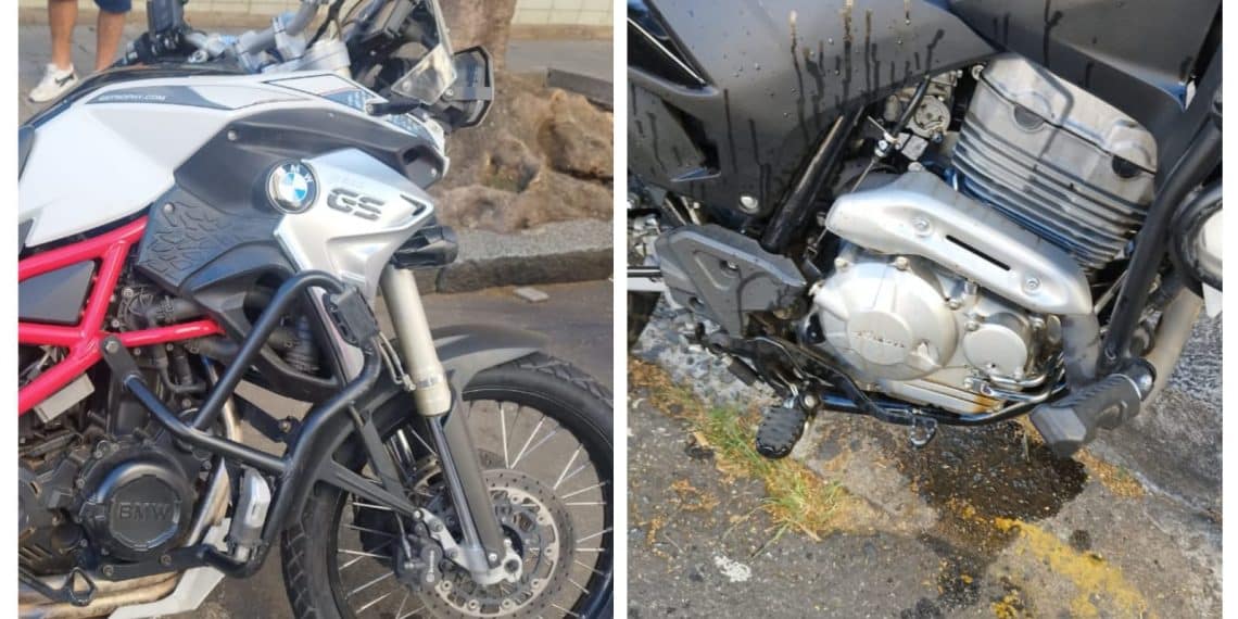 Agente do Demutran fica ferido após acidente no Centro de Poços de Caldas