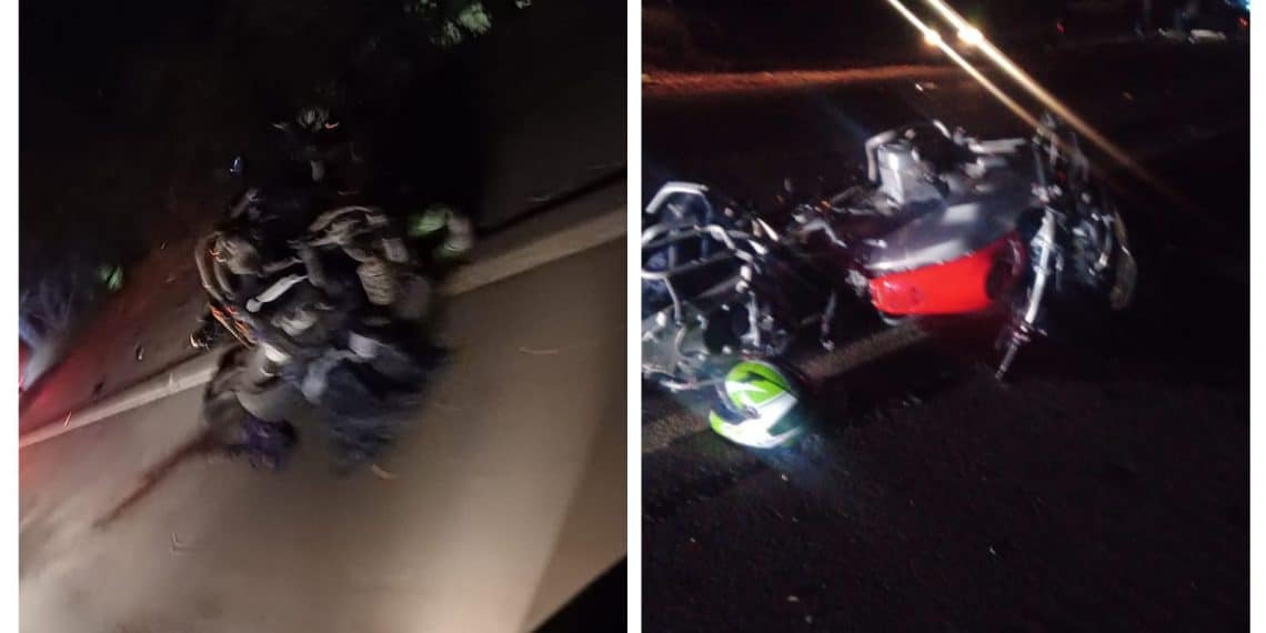 Grave acidente entre carro conversível e moto deixa casal ferido em Divinolândia